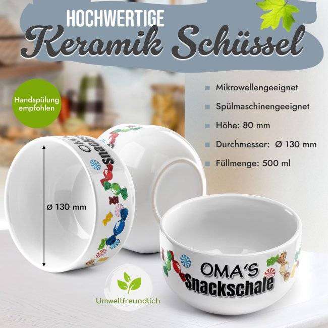 Tassendruck Müslischüssel - Omas Snackschale süß - 500 ml Exklusive Angebote
