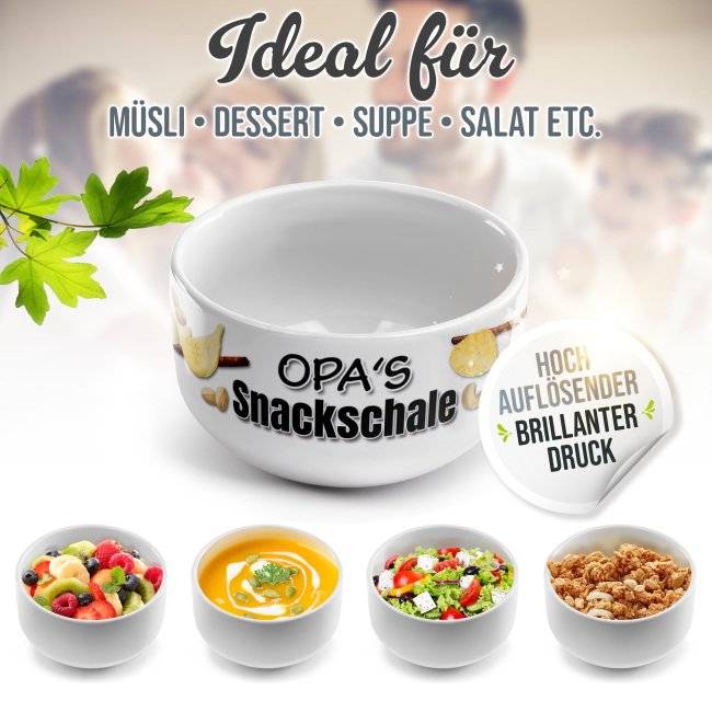 Tassendruck Müslischüssel - Opas Snackschale salzig - 500 ml Blitzangebot
