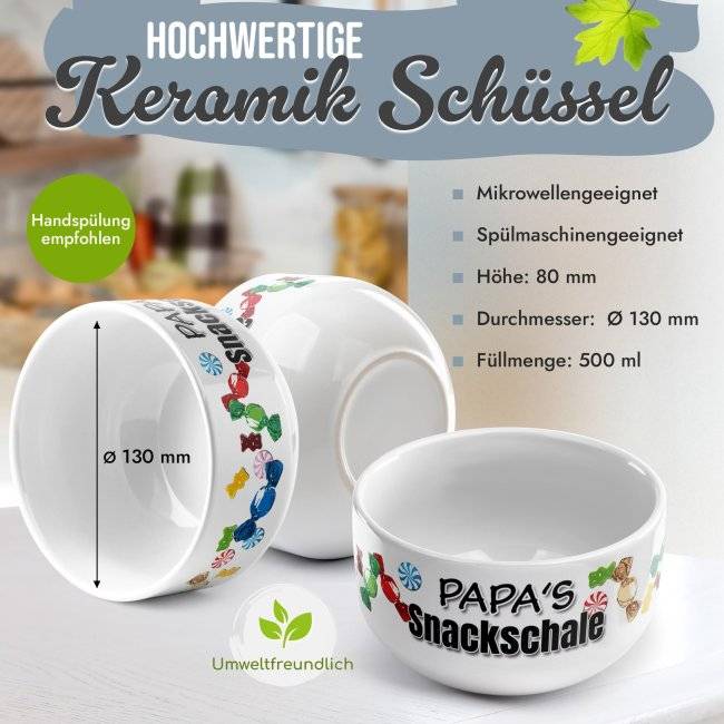 Tassendruck Müslischüssel - Papas Snackschale süß - 500 ml Bestseller