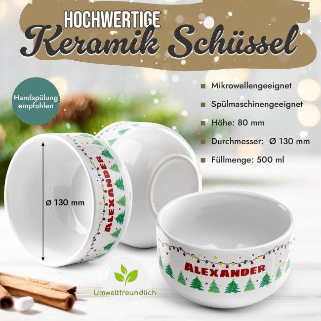 Tassendruck Müslischüssel - Frohe Weihnachten - mit Name - 500 ml Letzter Tag