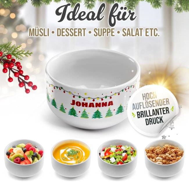 Tassendruck Müslischüssel - Frohe Weihnachten - mit Name - 500 ml Letzter Tag