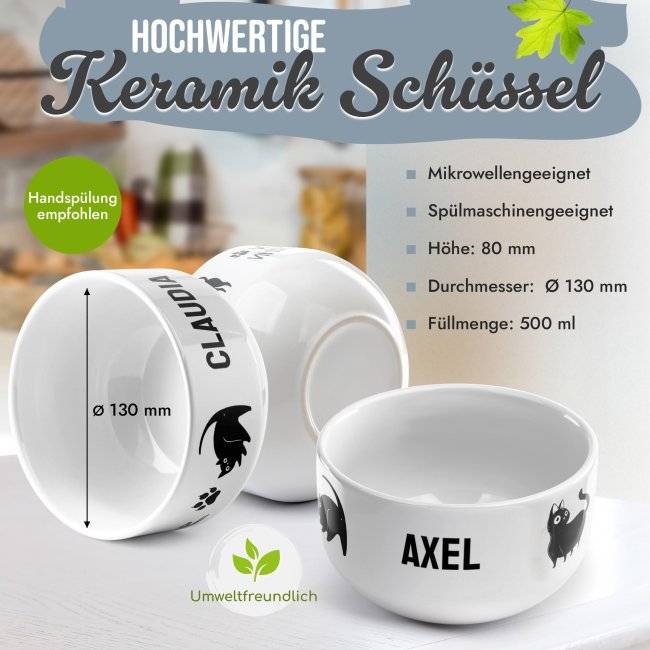 Tassendruck Müslischüssel - Katze Guten Morgääähn - mit Name - 500 ml Bis zu 65% Rabatt