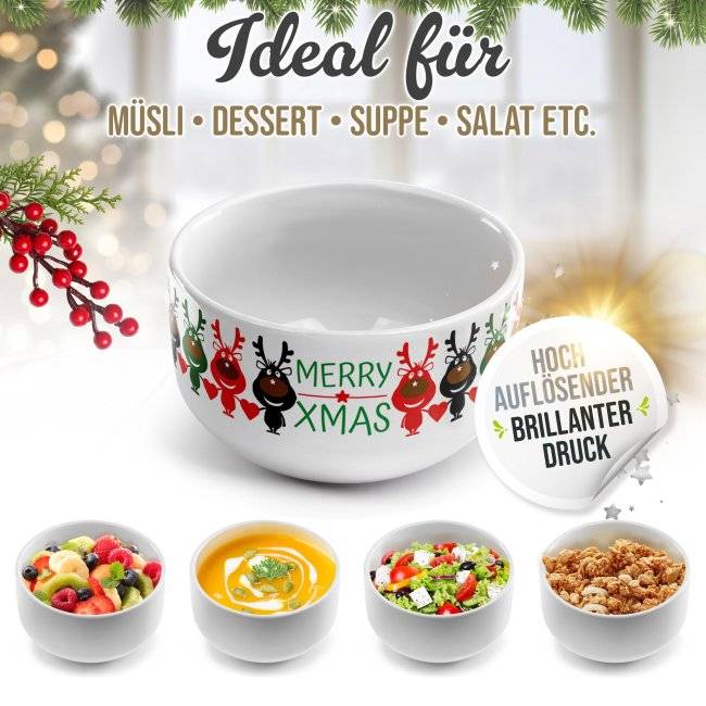 Tassendruck Müslischüssel - Merry XMAS - 500 ml Vierteljährliche Förderung