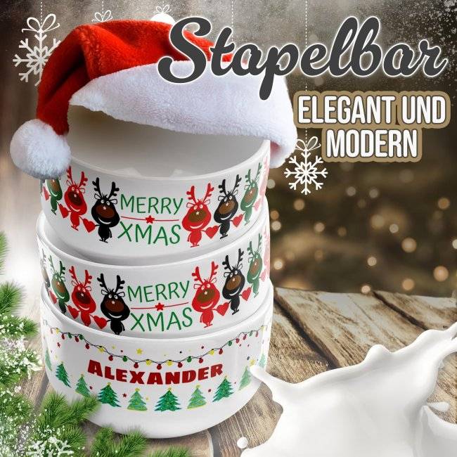 Tassendruck Müslischüssel - Merry XMAS - 500 ml Vierteljährliche Förderung
