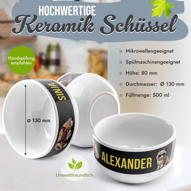 Tassendruck Müslischüssel - Morgens gut gelaunt - mit Name - 500 ml Bis zu 55% Rabatt