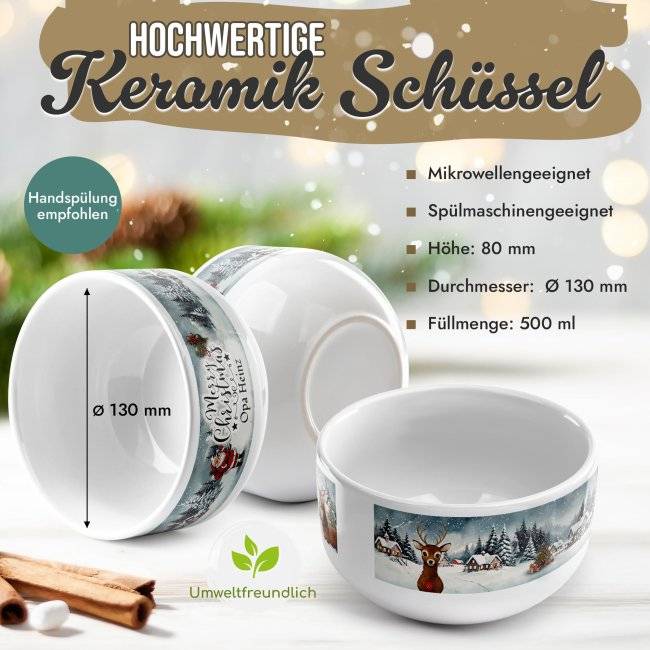 Tassendruck Müslischlüssel - Weihnachten Oldschool - mit Name - 500 ml Fabrikladen