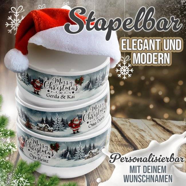 Tassendruck Müslischlüssel - Weihnachten Oldschool - mit Name - 500 ml Fabrikladen
