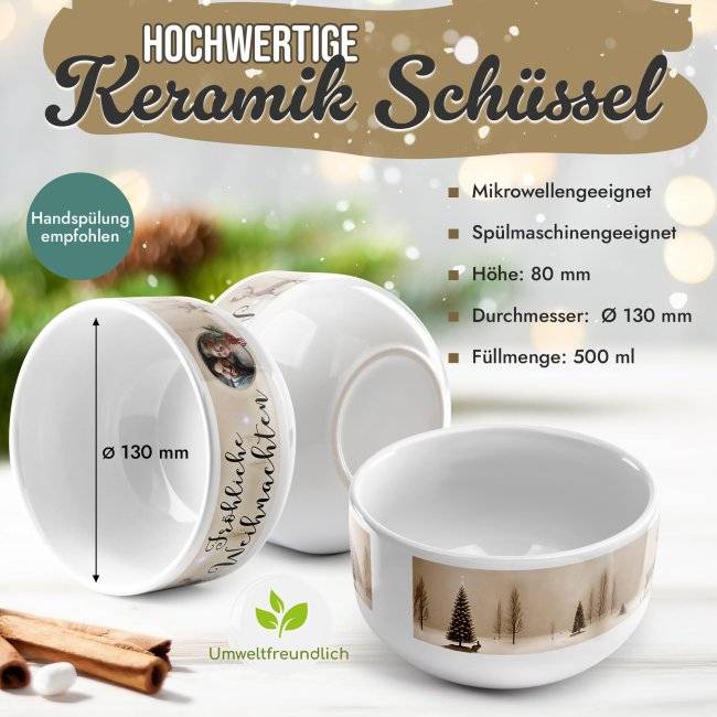 Tassendruck Müslischlüssel - Weihnachten Sepia - mit Foto - 500 ml Begrenzt auf 3 Tage