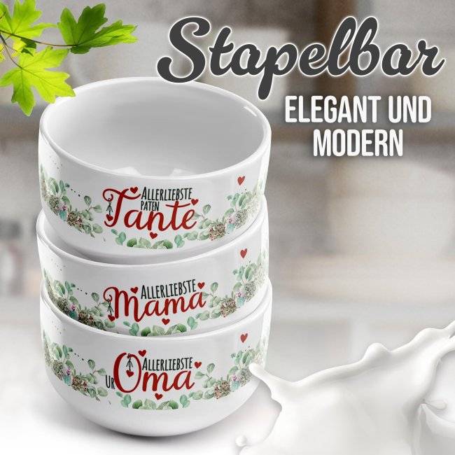 Tassendruck Müslischüssel - Allerliebste Patentante - 500 ml zollfrei