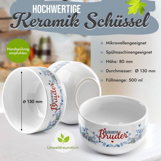 Tassendruck Müslischüssel - Allerliebster Bruder - 500 ml Outlet