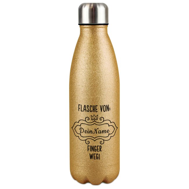 Tassendruck Edelstahl-Trinkflasche Glitzer selbst gestalten - individuell mit Name Günstiger Verkauf