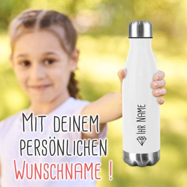 Tassendruck Edelstahl-Trinkflasche individuell mit Name und Symbol Fabrikverkauf