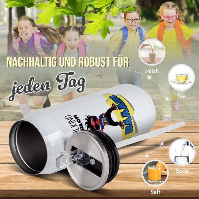 Tassendruck Cola-Dose - Schulkind Bäääm Boy - mit Name - Weiß 420 ml Begrenztes Angebot